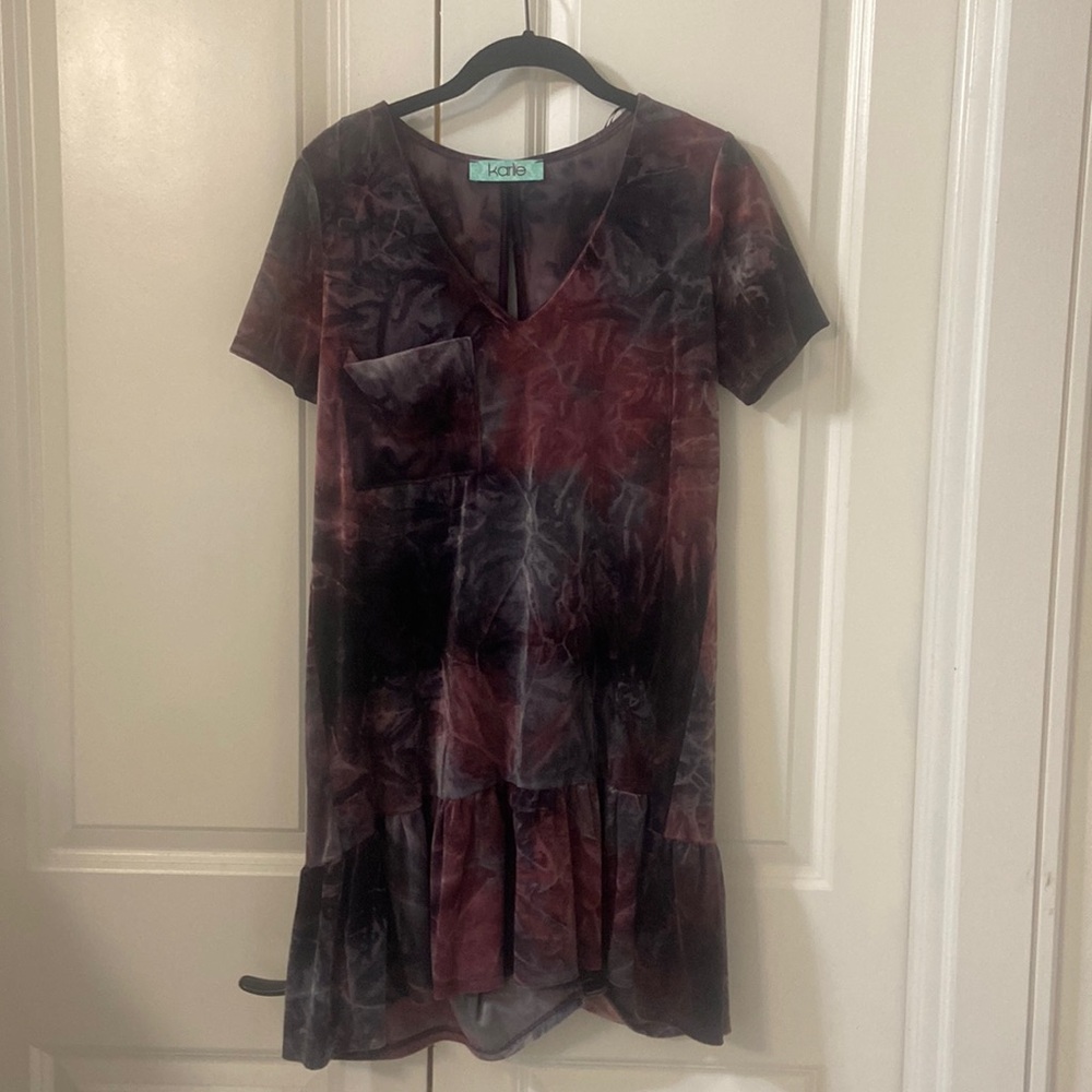 Karlie velvet purple tie dye dress.